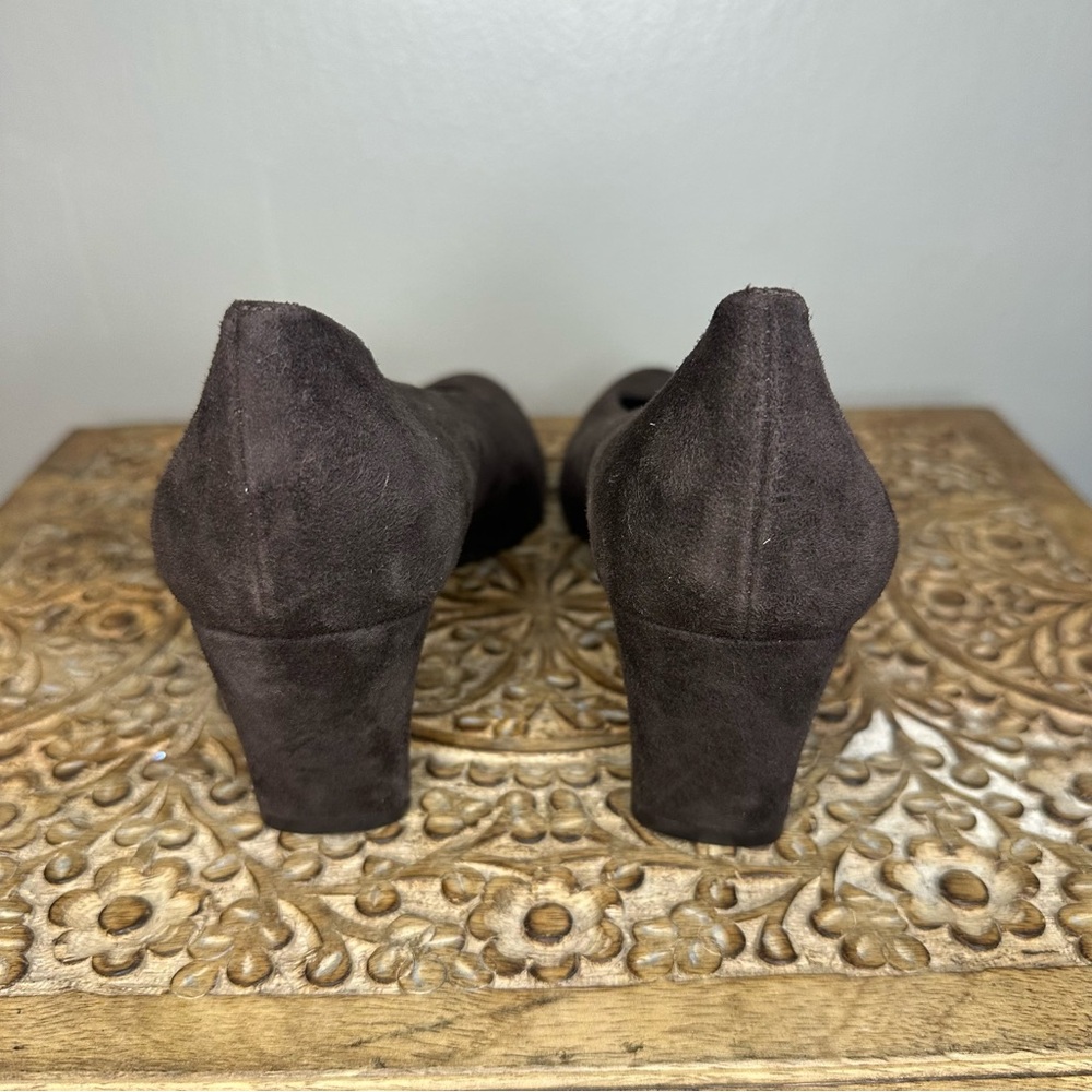 Stuart Weitzman Power Block Chocolate Brown Pump Sz7.5 - Picture 3 of 7